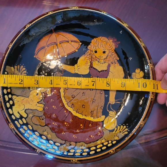 VTG Large Reber Swiss Folk Art Hand-Painted Wall Hanging Plate -11in"- Signed-fm - Picture 7 of 8